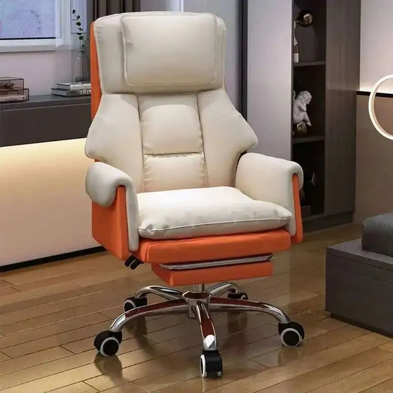 

Reading Playseat Recliner Folding Ergonomic Leather Chair Accent Chair Study Footrest Relaxing Sedie Da Ufficio Office Furniture