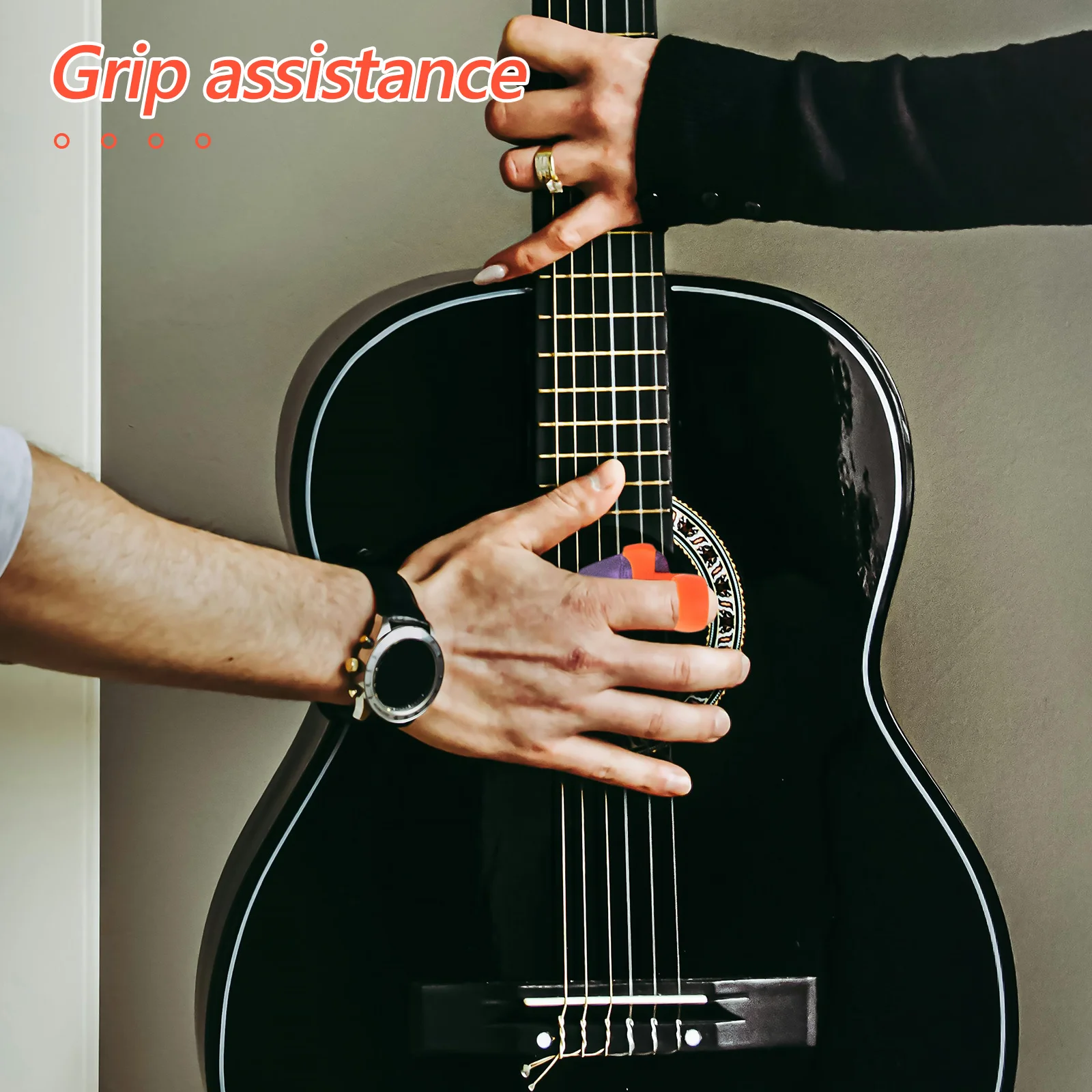

1 set Guitar Pick Grips Silicone Anti-Slip Finger Sleeves For Electric Acoustic Guitar Strumming Aid Grip Assistance Tool