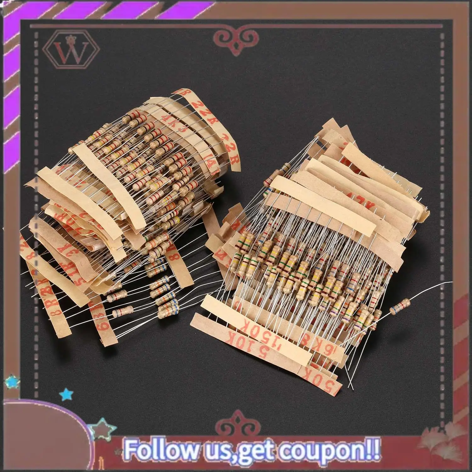 ABBG-500Pcs 50 قيم 1/2 واط 0.5 واط 5% مقاومات فيلم الكربون مجموعة متنوعة و 1 قطعة لوحة تطوير SIM7020C وحدة NB-Iot #4