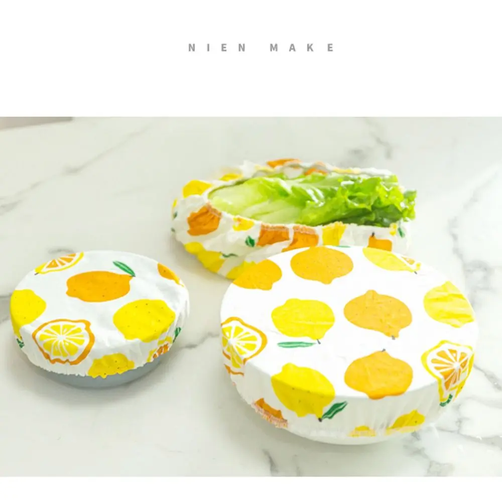 3 قطعة/المجموعة قابلة لإعادة الاستخدام وعاء يغطي جرة الأغطية التفاف الفاكهة نمط الغذاء تخزين يغطي الأناناس الليمون نمط 3 حجم الخبز التدقيق غطاء #3