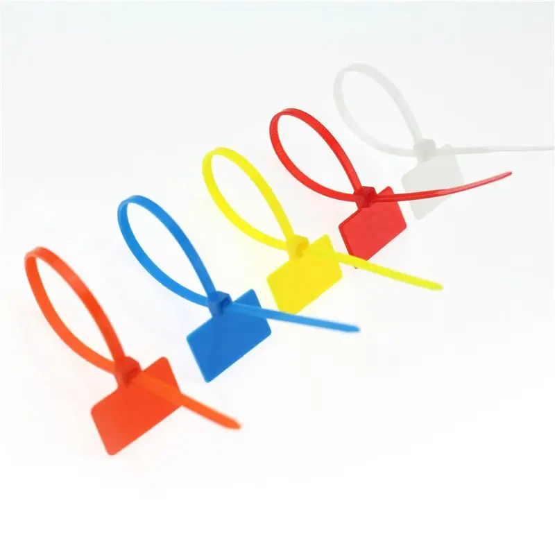 AS60-1000 Pcs 7Colors Nylon Cable Marker Ties Self-Locking Cord Write On Ethernet Wire Zip Mark Tags Nylon