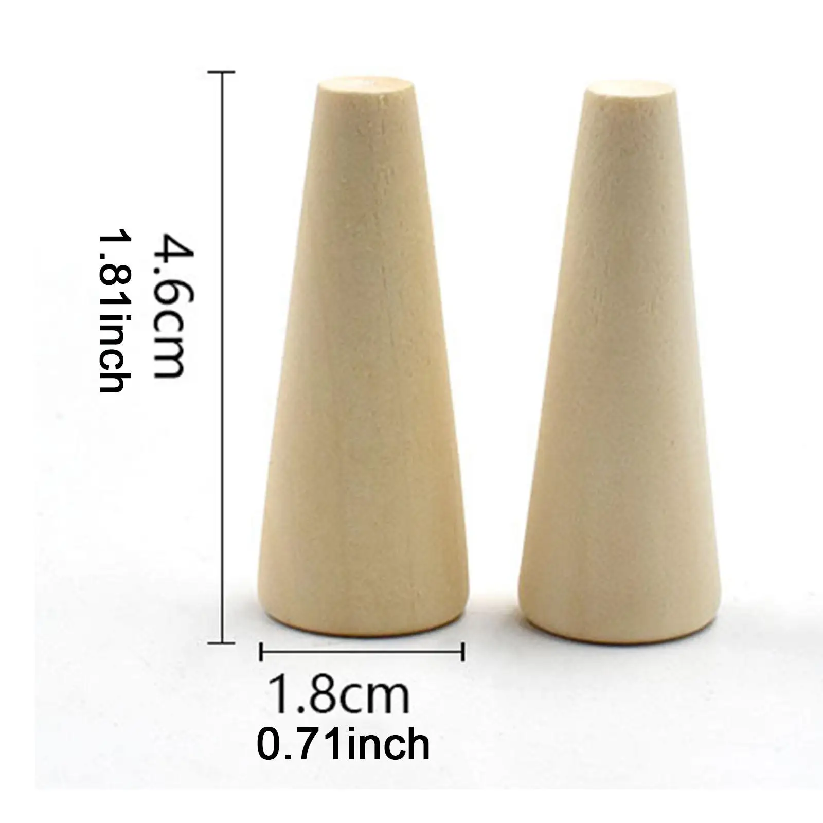 

30x Wood Cone Ring Holders Unfinished Jewelry Stands Space Saving Jewelry Organizer for Jewelry Store DIY Craft Wedding