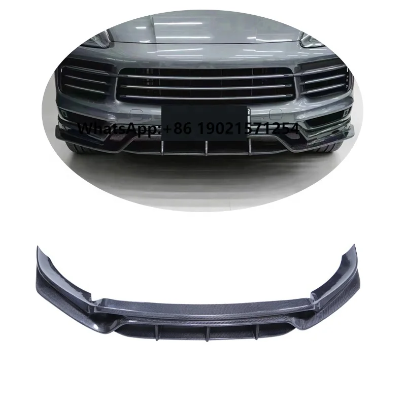

For Porsche Cayenne Coupe Front Bumper Lip Body Kit Carbon Fiber CMST Style 9Y0