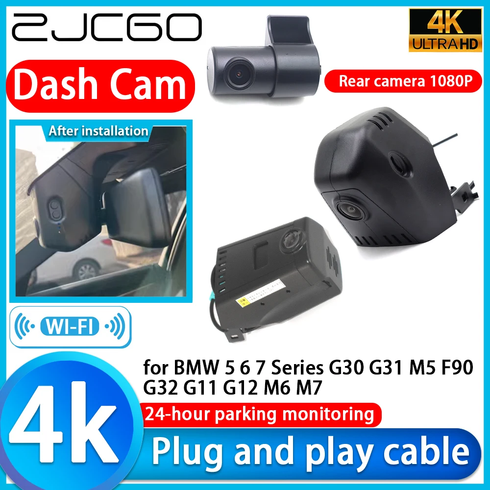 

ZJCGO for BMW 5 6 7 Series G30 G31 M5 F90 G32 G11 G12 M6 M7 4K UHD DVR Dash Cam Camera 2160P Sony Lens Video Recorder Recording
