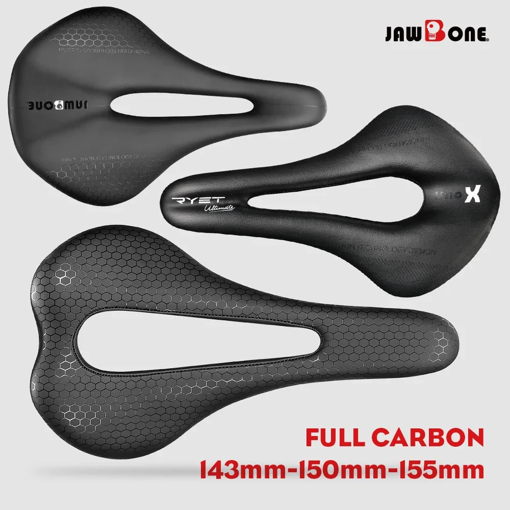 Jawbone Ultralight Full Carbon Bike Saddle 5D/6D/7D 143mm/150mm/155mm Leather MTB Bicycle Road Seat Cushion Cycling Bike Parts