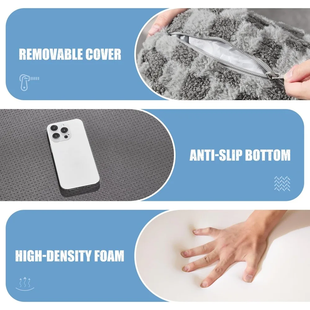 Османская подставка для ног из пены с эффектом памяти — большое напольное сидение для дивана для взрослых со съемным чехлом, идеально подходит для использования в журнальном столике