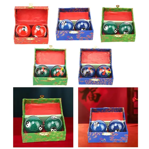 Imagen 1 del producto 2 uds bolas Baoding chinas con Fitness personas mayores masajeador de destreza de dedos bolas Baoding relajarse