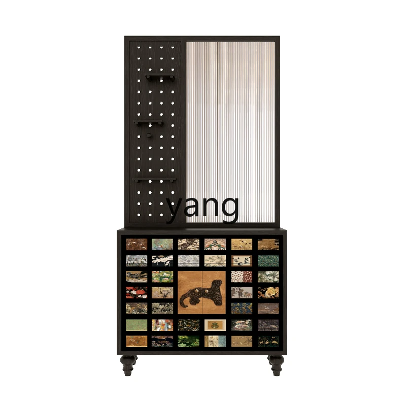 

LT medieval style Bailian solid wood shoe cabinet entrance partition decorative storage cabinet