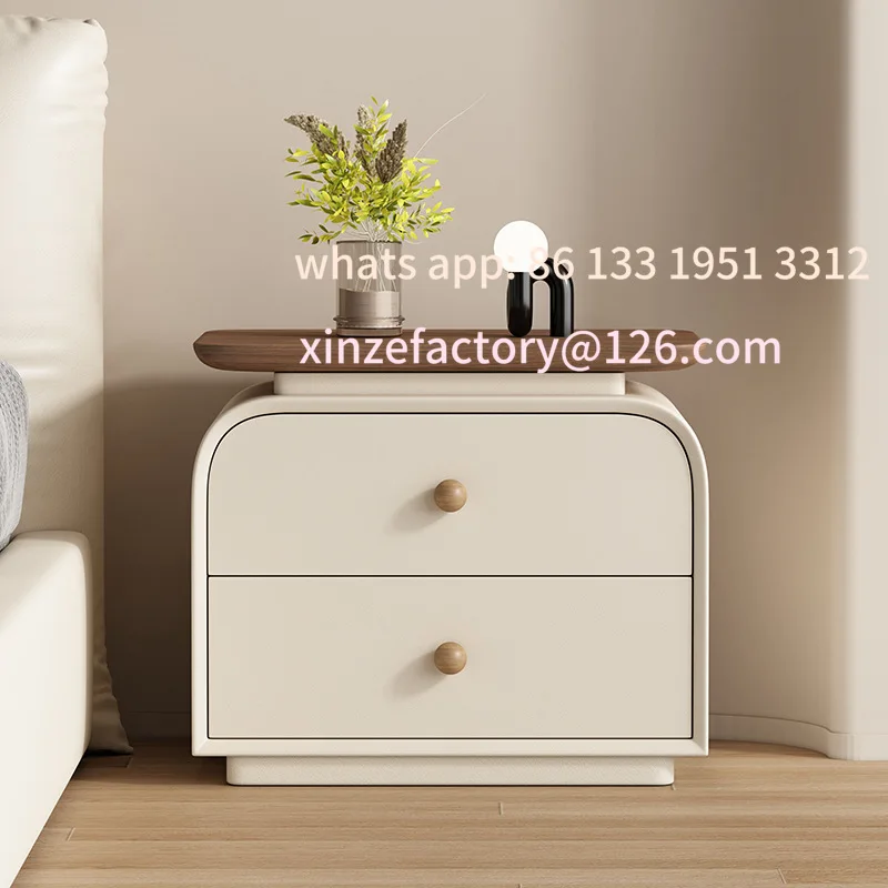 

Customizable medieval cream wind all solid wood bedside installation-free light luxury high-end bedroom storage cabinet