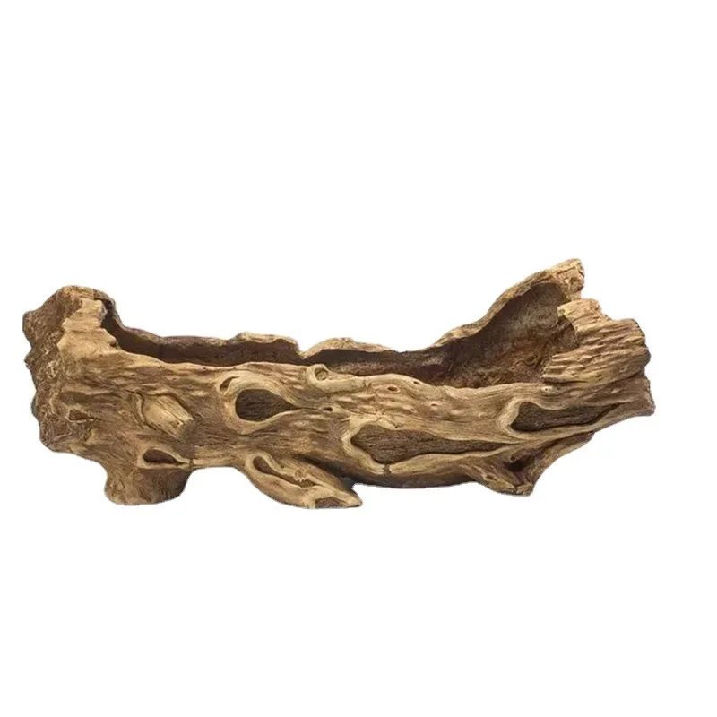 Imitation tree root wood stake, large garden outdoor living room green plant platter flower pot