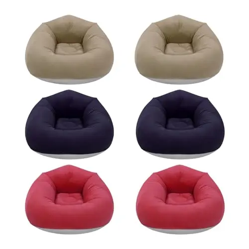 6PCS Bean Bag Chairs, Inflatable Couch Lazy Sofa Folding Portable Inflatable Chairs with Air Pump Blow Up Couch Bean