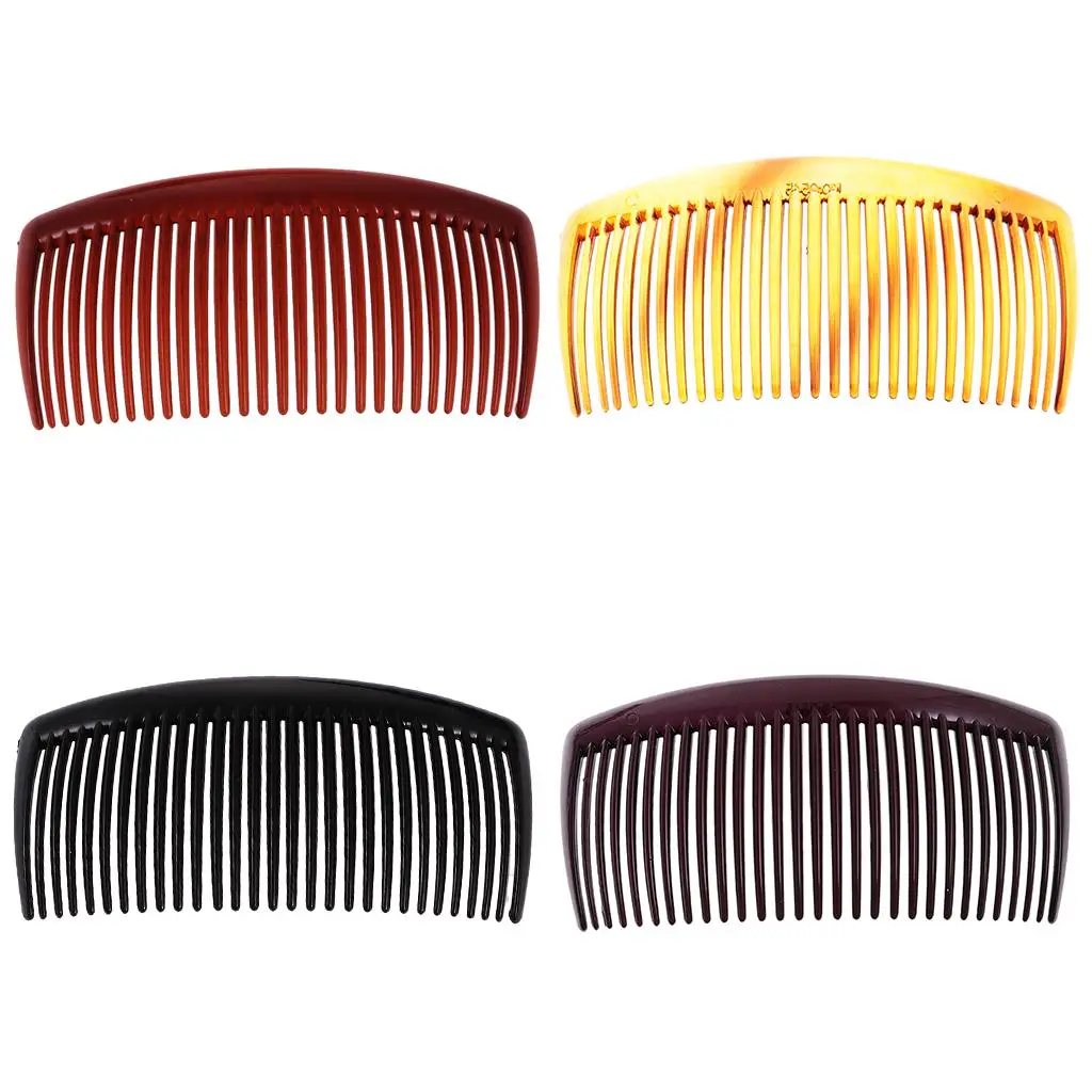12개 갈색 검은색 머리 빗 대형 플라스틱 11x4.5cm 긴 머리 액세서리
