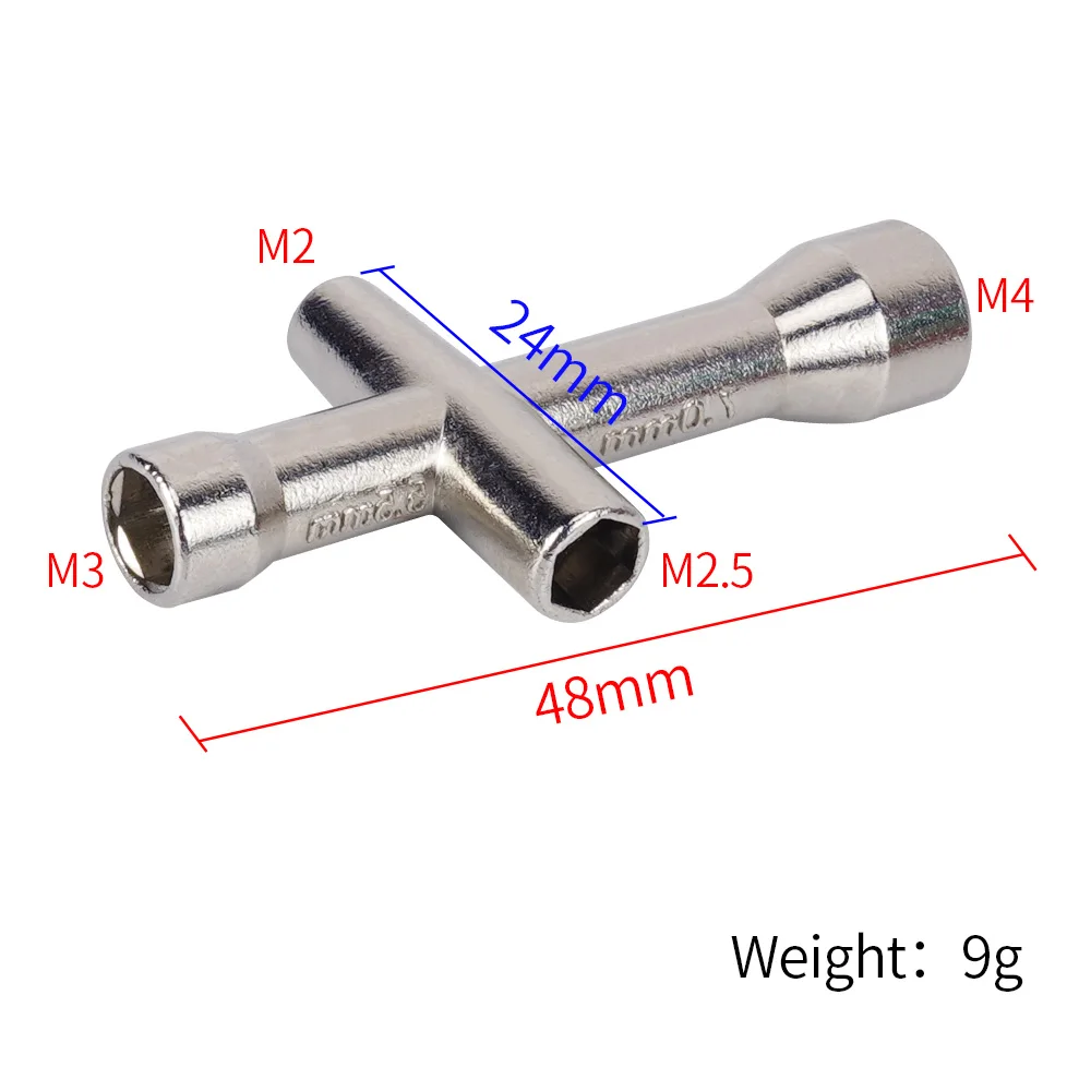 KINGROON Narzędzie do dysz drukarki 3D 4w1 M2 M2.5 M3 M4 Nakrętka śruby Sześciokątny klucz krzyżakowy do dysz E3D V6 MK8 Mini klucz płaski