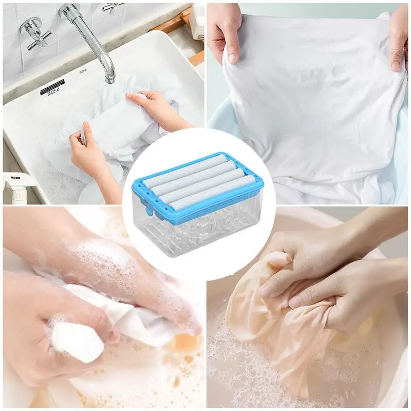 Soapbar Box with Rollers Foaming Draining Soapbar Storage Box Manual Soap Dispenser for Bathroom Kitchen Shower Apartment