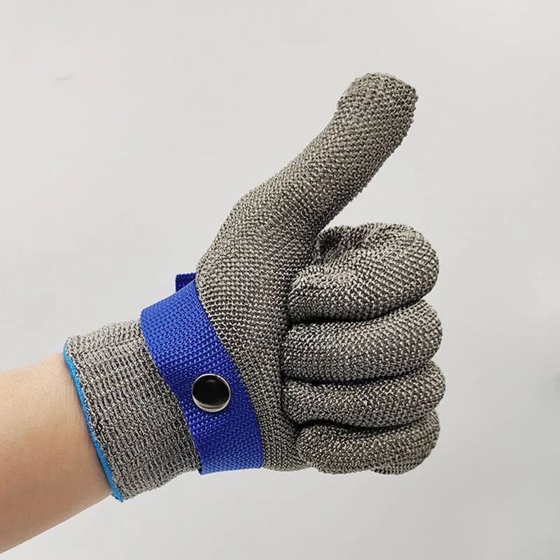 Anti-Cutting Gloves Level 5 Safety Anti-Knife Cutting Wire Gloves unisex Adjustable Butcher Food Processing Metal Iron Gloves