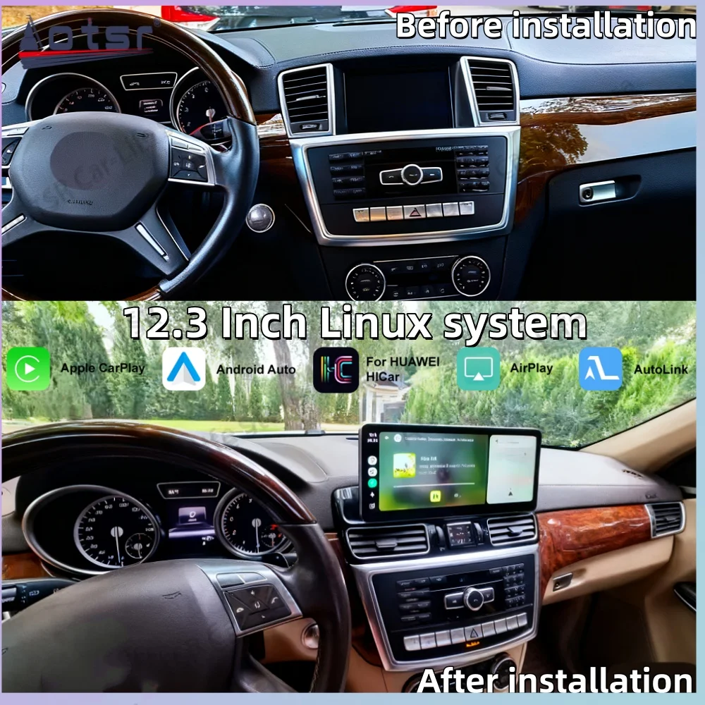 12.3Inch For Benz ML W166 GL X166 2012~2015 Upgrade Linux Wireless Apple CarPlay Android Auto HiCar The Original Car Mirror Link