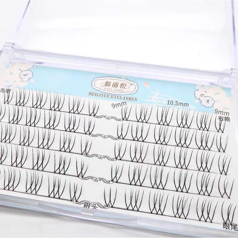 South Korean Girl Group U-Shaped False Eyelashes Segmental Transparent Stem Natural Simulation Grafting Eyelash Makeup Tool