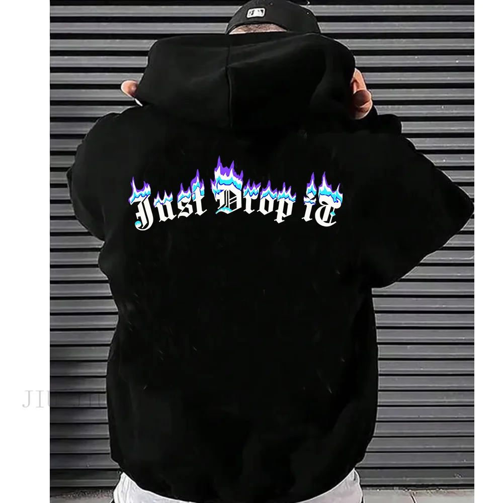 Just Drop Id Autumn Winter New Men Hoodie Good Quality  Print Loose Hooded Hoodies Unisex Fashion Oversized Sweatshirts Clothing