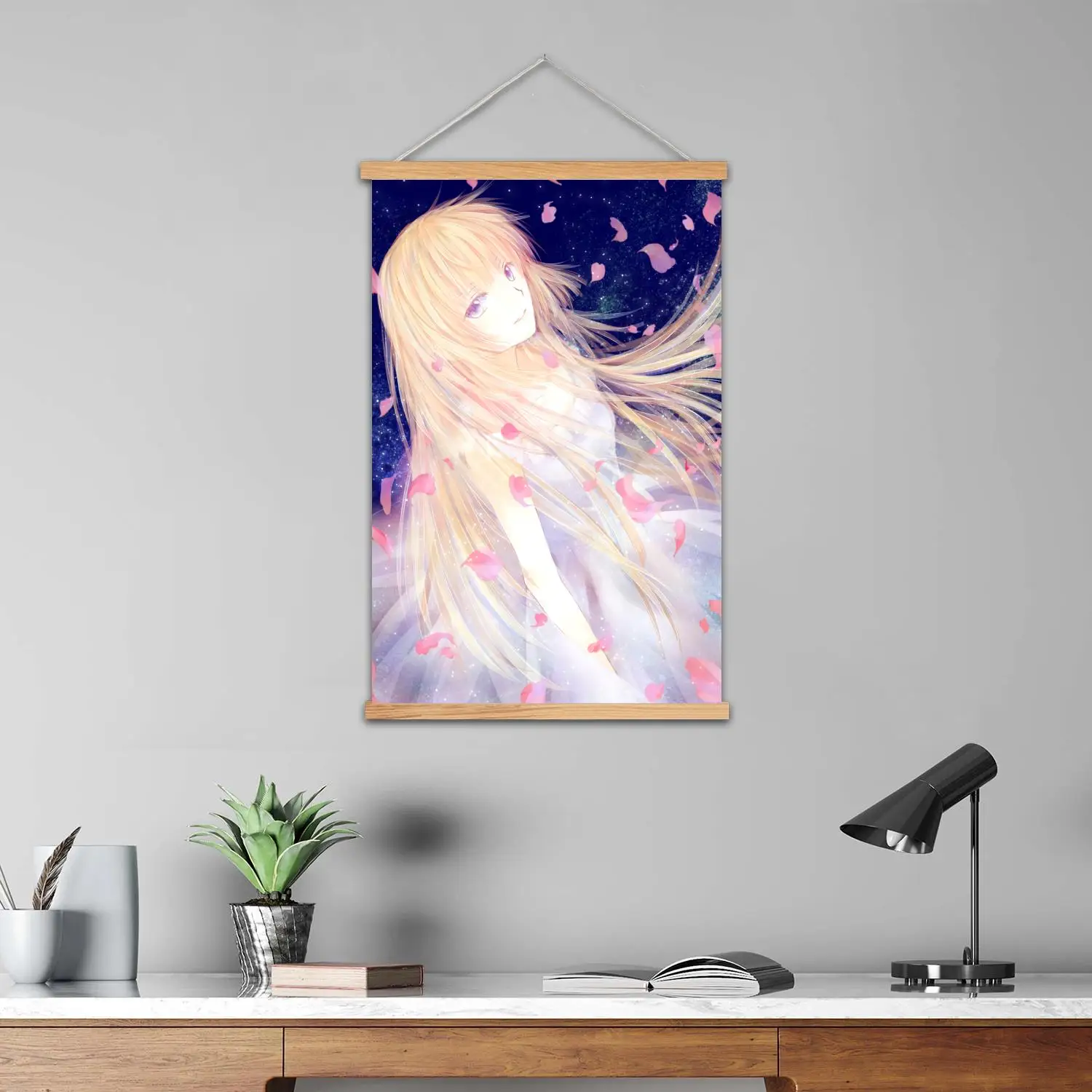 آيكا مانغا مؤطرة جدار اللوحة قماش ملصق فني وفن جدران، ديكور غرفة نوم الأسرة الحديثة، اللوحة الزخرفية