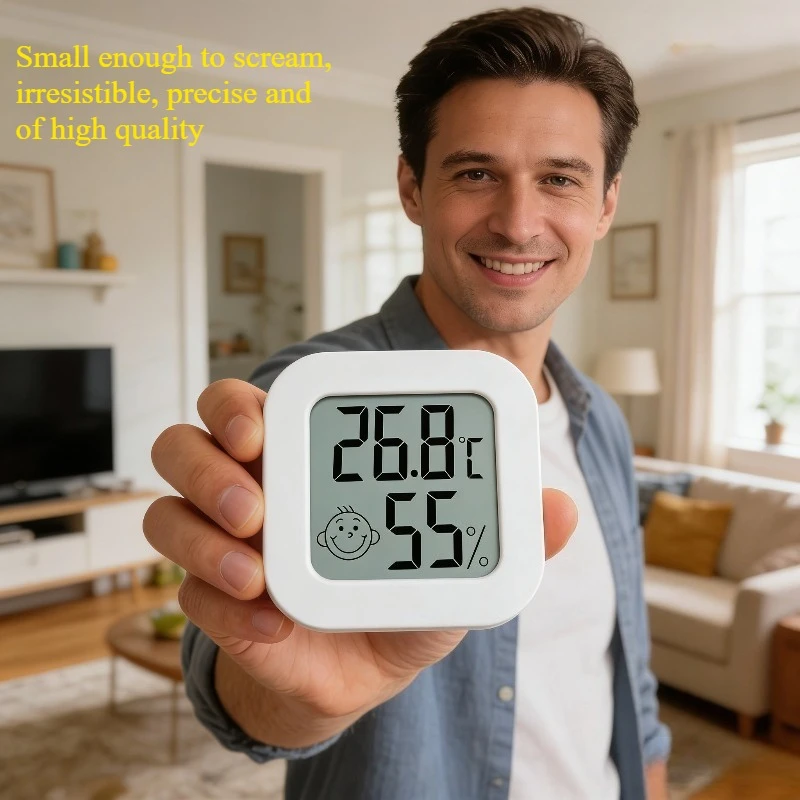 Wall Mounted Digital Temperature Humidity Meter High Precision Indoor Hygrometer Thermometer for Home Baby Room (2PCS)