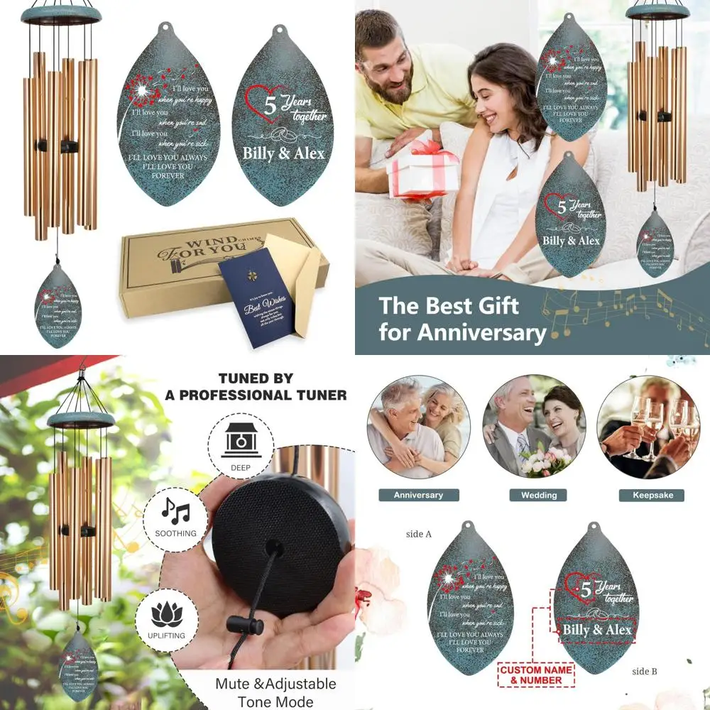

cherished 20th & 50th anniversary wind chimes: custom-made for couples, rich tones for joyful memories