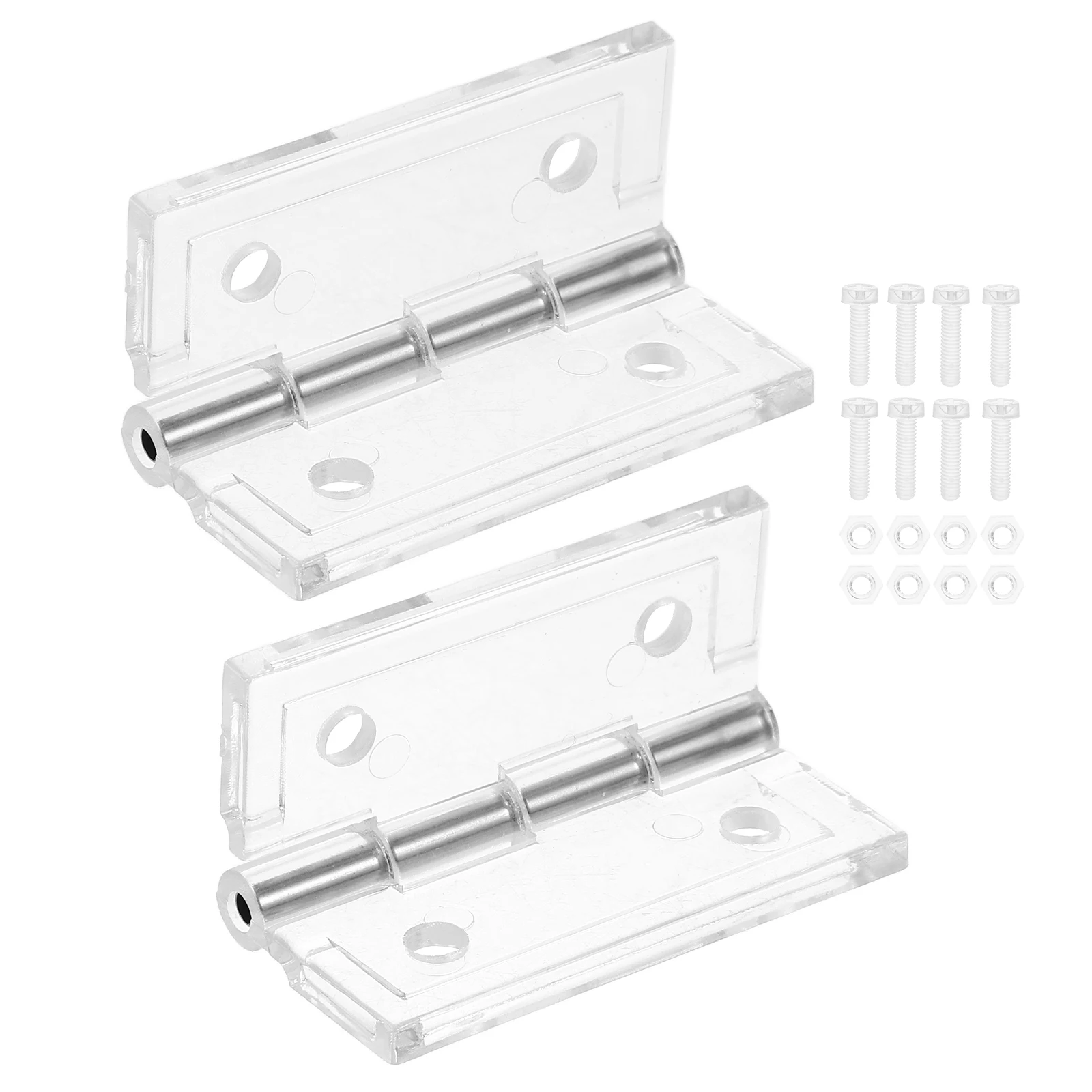 

2pcs Transparent Acrylic Hinges Clear Folding Hinges For Crafts Diy Display Stand Door Cabinet Hardware Heavy Duty Pre-Drilled