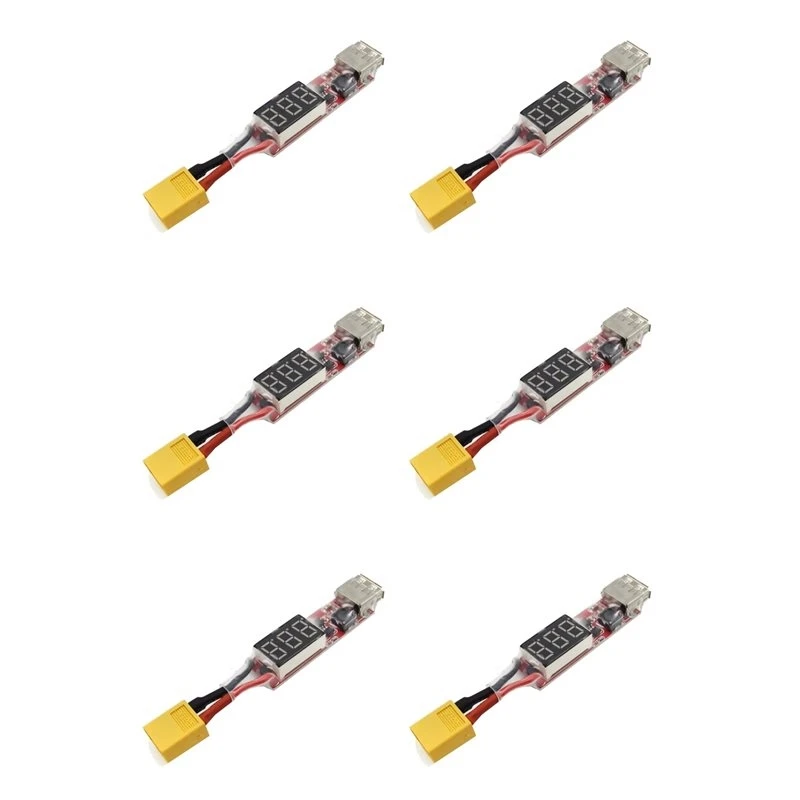 Leading-6X 2S-6S Lipo Lithium Battery XT60 To USB Charger Converter With Voltage Display Adapter Board