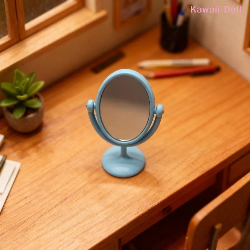 1Pcs 1:12 Scale Retro Vintage Mirror Dressing Table Scene Model Dollhouse Miniature Ornament Bathroom Furniture Doll Accessories