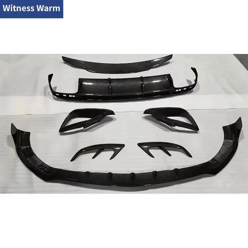 Kit carrosserie pour Benz W217 C217 S Coupé S63 AMG en fibre de carbone, comprenant lèvre avant, prises d'air avant, diffuseur arrière, ailerons arrière et spoiler, 2018-2023