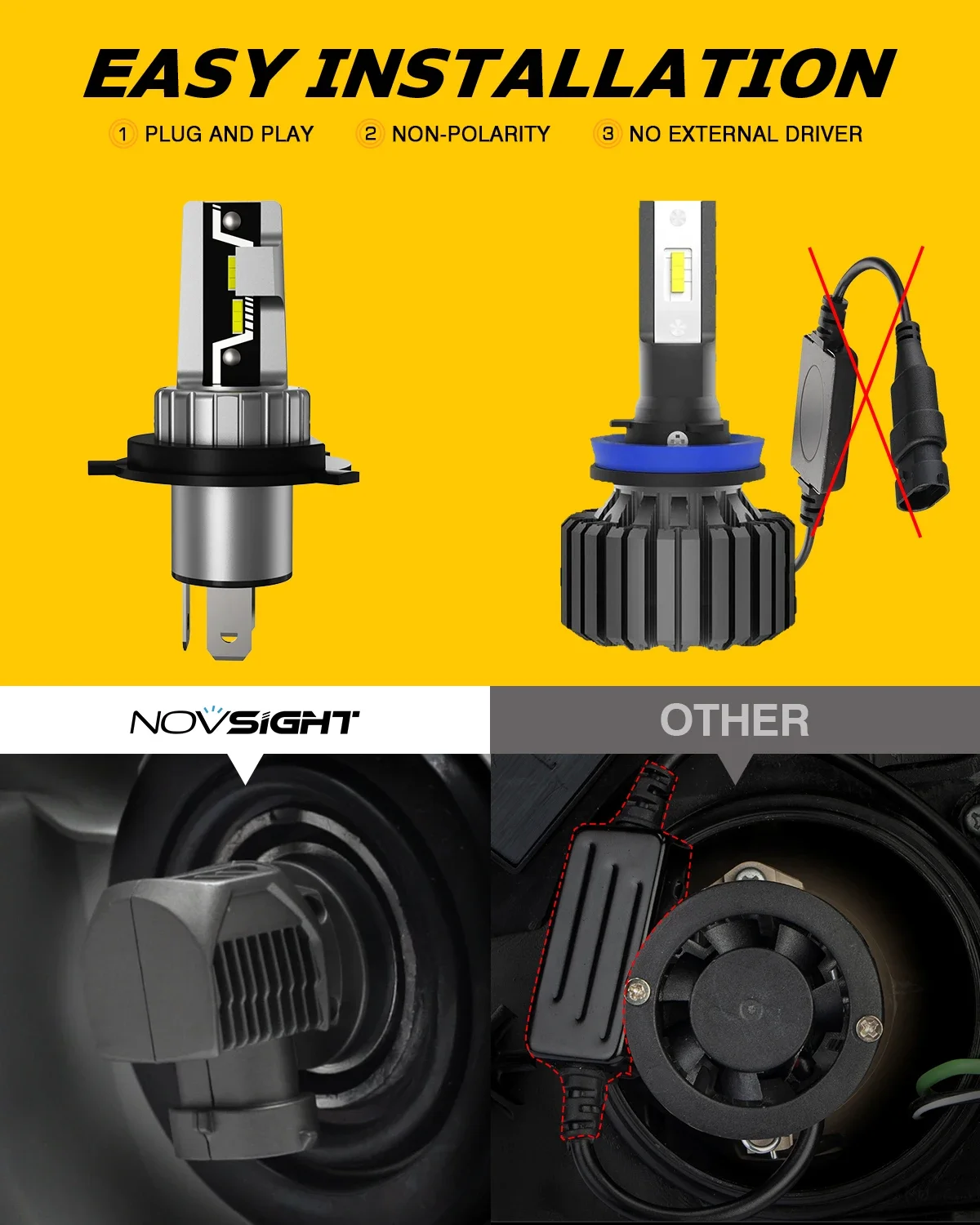 TCYATO E2LED Car Headlights E2 Direct Insertion Fog Lights Headlights Super Bright Spotlight Non-Destructive Bulb