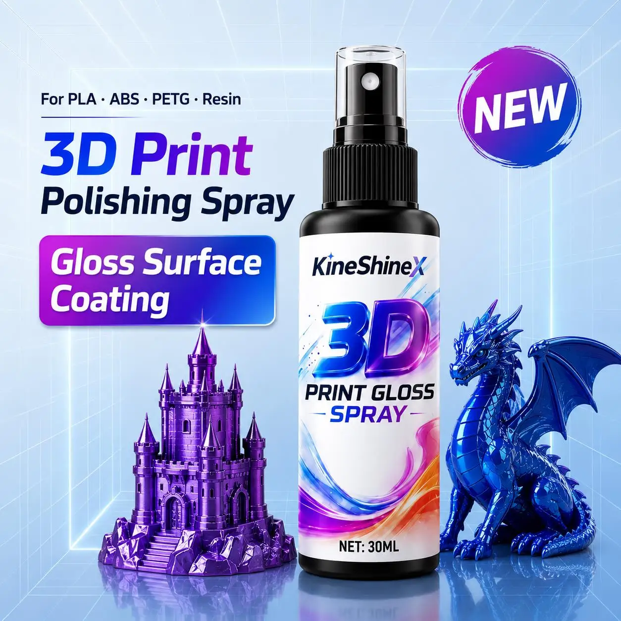 3D Print Polishing Spray Liquid for PLA ABS Resin PETG Handicraft Model Parts Gloss Brightening Surface Coating Finishing Agent