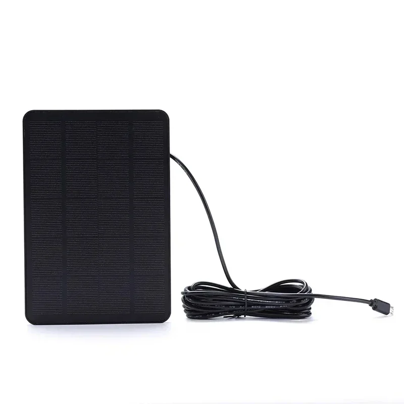 10W 5V Solar Panel Micro USB+Type-C 2in1 Wall Mount Outdoor Solar Cells Charger for Security Camera/Small Home Light System Part
