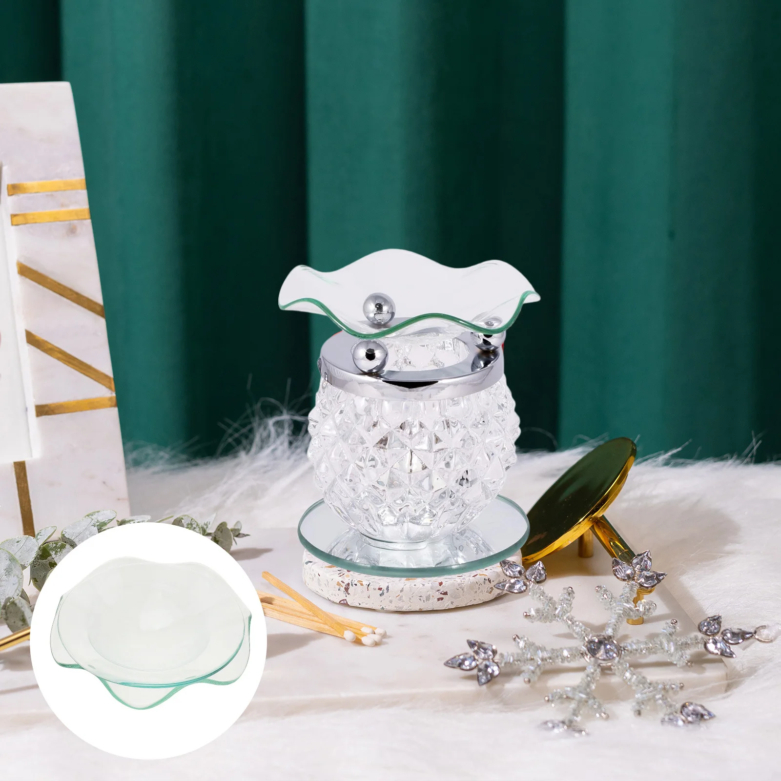 

2Pcs Wax Melt Warmer Dish Replacement Glass Dish for Electric Wax Melt Burners Uk Safe Reusable Warmer Tray Decorative