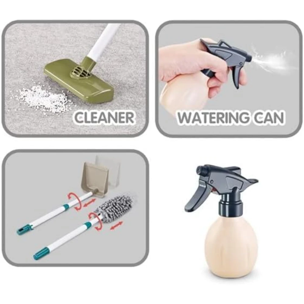 WizKidz Kids Simulated Life Cleaning Toys Pretend Play Cleaning Set Broom Vacuum Cleaner Tool Toy for Fun Sanitation Simulation