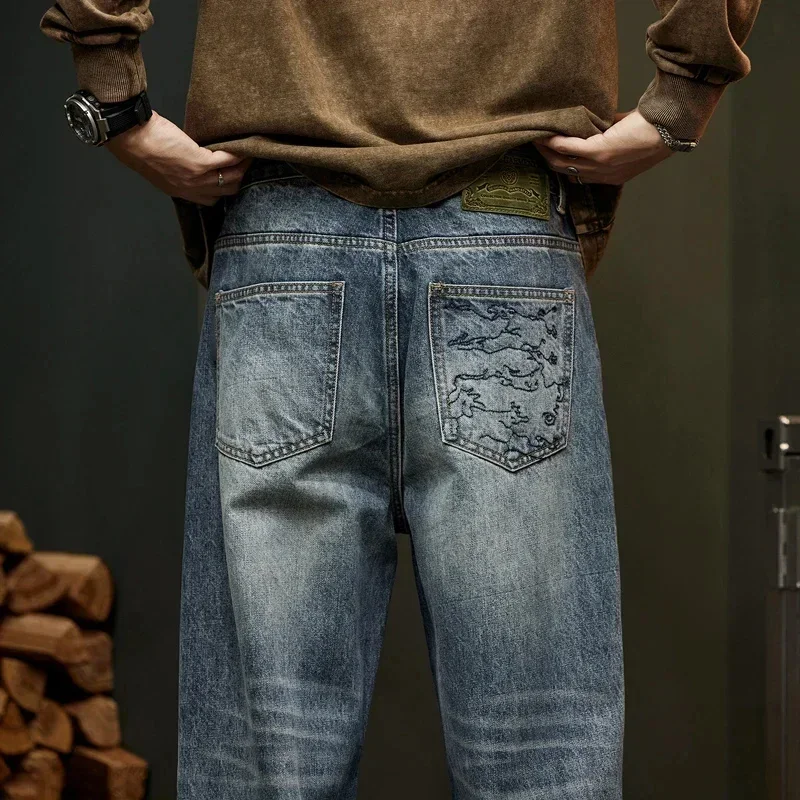 Baggy Jeans Men Wide Leg Pants Casual Oversize Jeans Denim Pants Men's Clothing Streetwear Fashion Pockets Male Trousers 2023