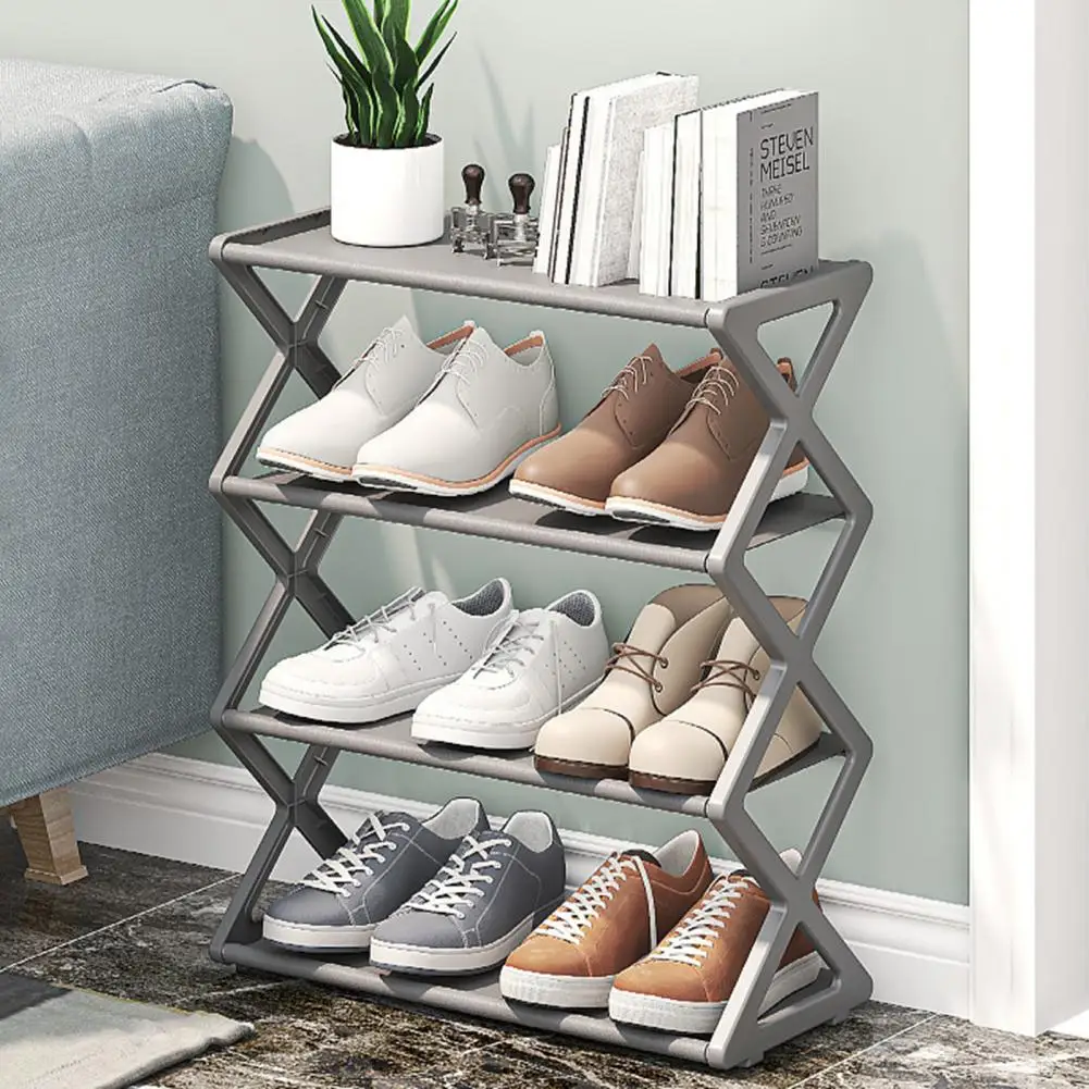 Shoe Rack 4-tier Shoe Storage Rack for Entryway Bedroom Organization Capacity Shoe Shelf with Stable Structure Free for Closet