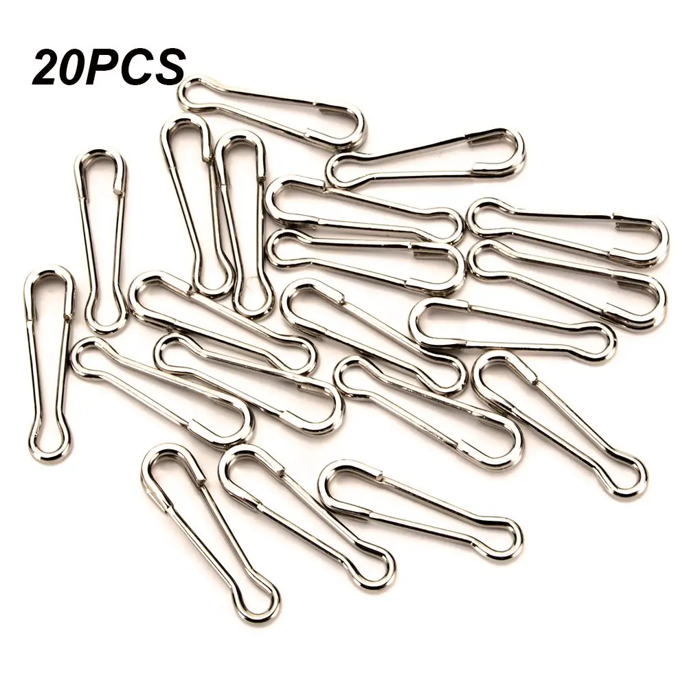 20pcs High Quality Stainless Steel Line tackle Portable Fast lock Fishing Hanging Snap Barrel Swivel Connector