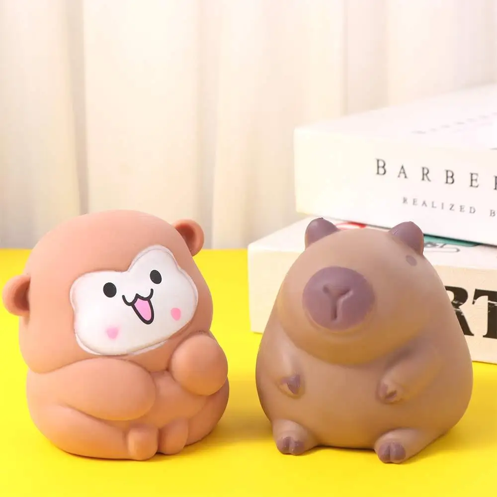 

TPR капибара сжимающая игрушка для замешивания эластичная капибара в форме сжимающего мяча мультфильм щипцы обезьяна непоседы игрушки подарок на день рождения для детей