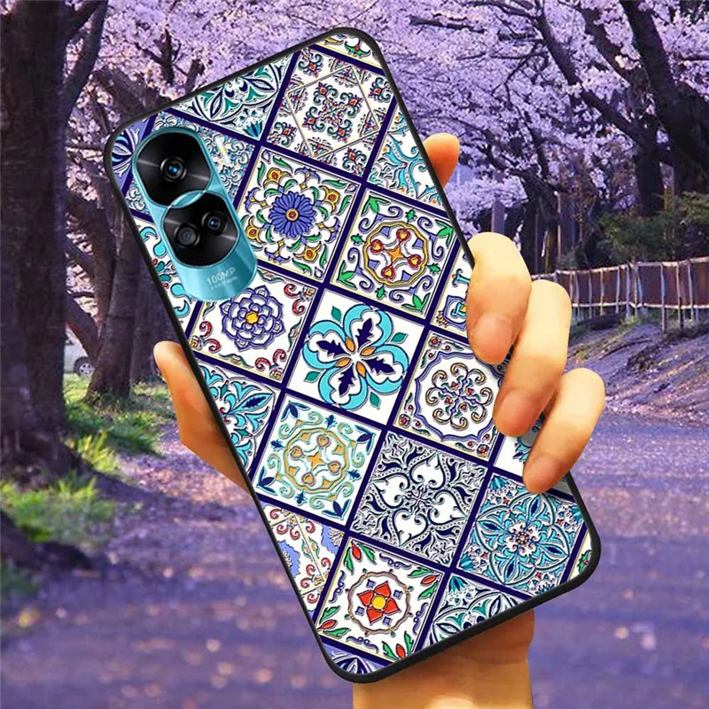 For Honor 90 Lite Case Honor90 5G 3D Relief Flower Emboss Soft Silicone Funda Covers for HONOR 90 Pro 90Lite Paint Coque Para