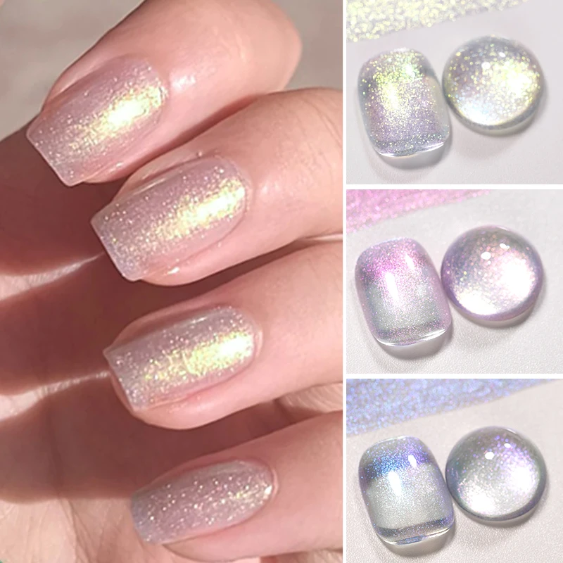 オーロラグリッタージェルネイルポリッシュスパークリングシムメグリッター半永久ソークオフ UV ジェルワニスネイルアートデコレーションマニキュア DIY