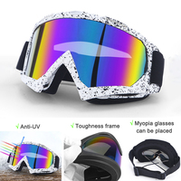 Ski Snowboard Goggles Windproof Anti-Fog Motorcycle Goggles UV Protection Helmet Goggles Vintage Off Road Motorbike Sunglasses