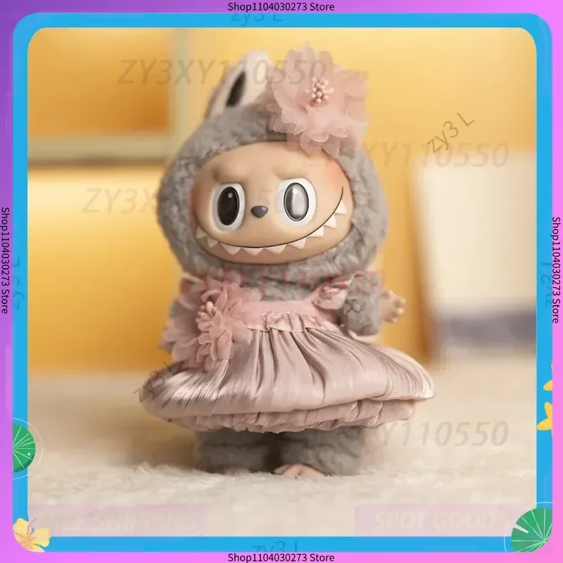 

2025 Only Clothes Mini Doll'S V1 V3 17cm Vinyl Labubu Clothing Macaroon Wedding Dress Flower Bud Skirt Clothing Gift