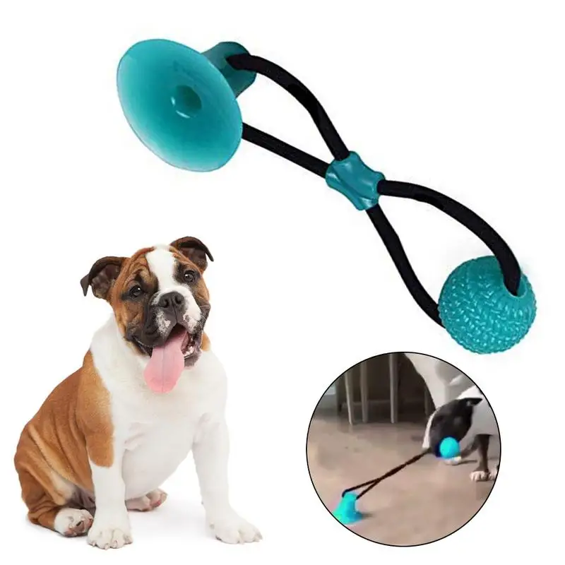 Suction Cup Dog Toy Rope Puppy Enrichment Teething Tug Bite-Resistant Funny Stretchy Strong Suction Cup Sturdy Suction Cup