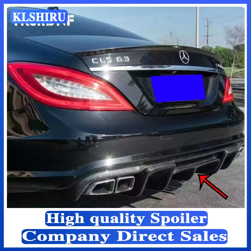 For Mercedes Benz CLS Class W218 CLS350 CLS63 AMG Bumper Carbon Fiber Rear Trunk Diffuser 2011~2014