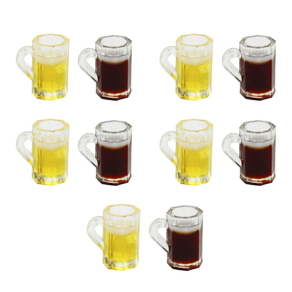 

10Pcs High-Quality Resin Beer Cup Mini House Adornment for Bedroom Decor and Photo Props House Decor Mini Decoration