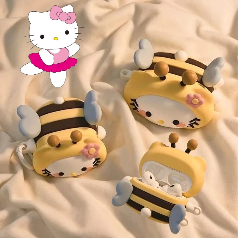 سانريو مرحبا كيتي سيليكون حقيبة سماعة الاذن ل Airpods 1 2 3 4 برو برو 2 حافظة صغيرة العسل غطاء قدر سماعات واقية