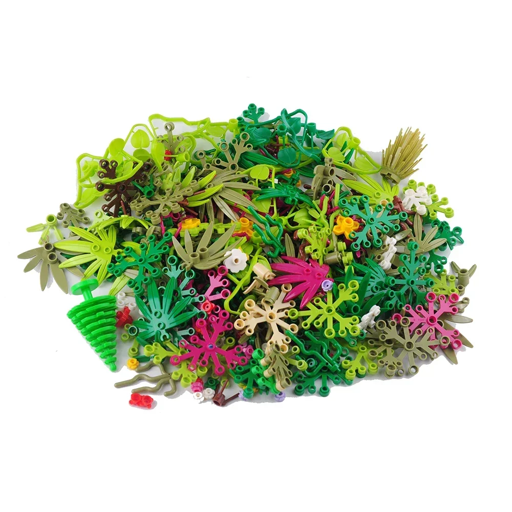 Creative Plants Jungle DIY MOC Building Blocks Parts Tree/Flower/Grass Compatible Base Plate Assembled Toys Bricks Kids Gifts