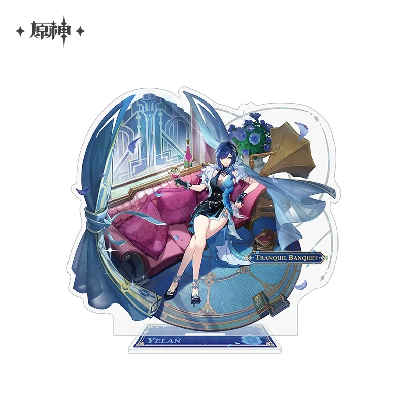 Sunsyea Genshin Impact 공식 상품 miHoYo 오리지널 테마 시리즈 배지 아크릴 스탠드 Ayaka Diluc Klee Kaeya Keqing Hu Tao