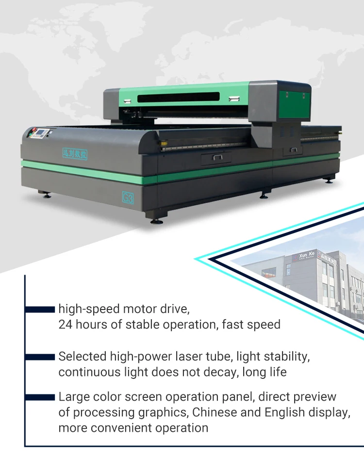 Xunke 1325 G3 model CO2 laser cutting machine laser engraving machine for stone acrylic with CCD Camera