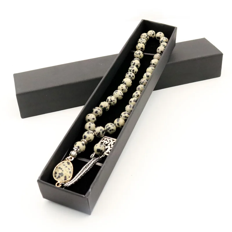 Gemstone pendant Arab 33 Tasbih and Gift Box Natural Agate Tesbih Ramadan Bracelet Father's Gift Muslim Men's Gift 45 Prayer